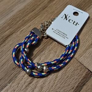 Neu Collection Blue Orange & Yellow Braided Rope Bracelet ~ Casual Streetwear